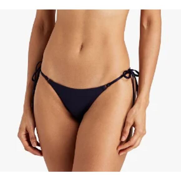 ZIMMERMANN Women's Side Tie Bikini Bottom Navy Blue Size 3 US 10 NWOT - Picture 1 of 12